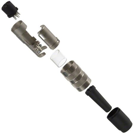 Tuchel Circular Connector, 6 Contact(S), Brass, Female, Solder Terminal, Receptacle T-3401-001